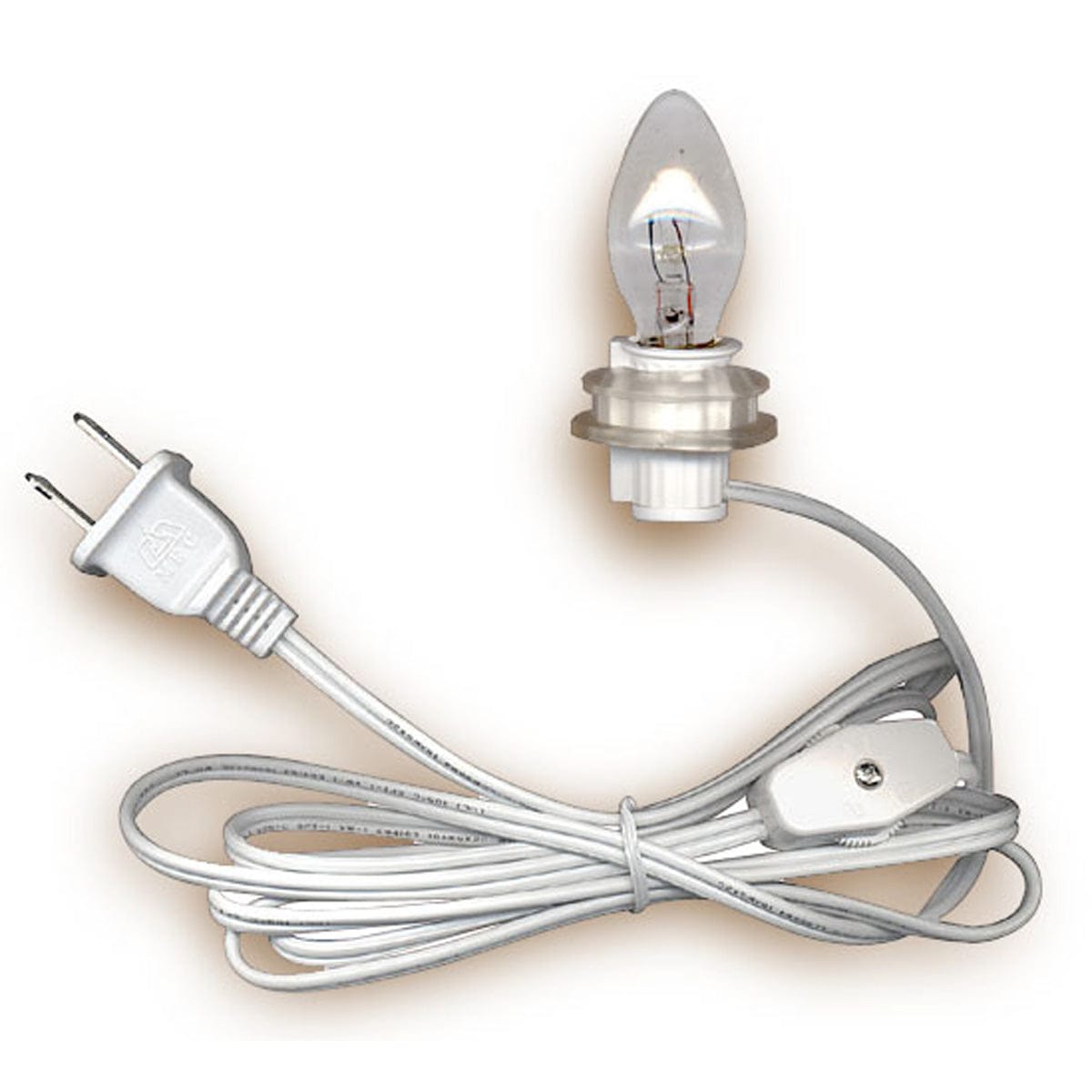 Cord Set with 7-1/2W Bulb, EZ Press Socket, 6 FT White