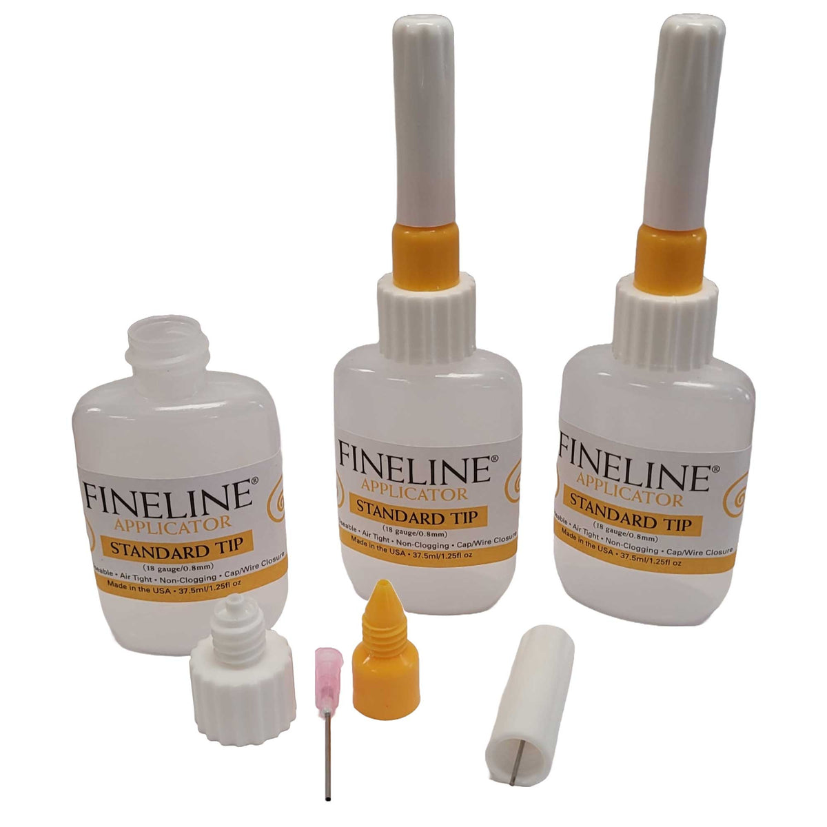 Fineline Applicator 3 Pack 18g Tip with 1oz Tubes