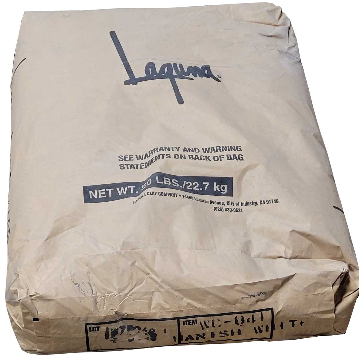 Danish White Plain Laguna Clay, DRY 22.68 kg bag