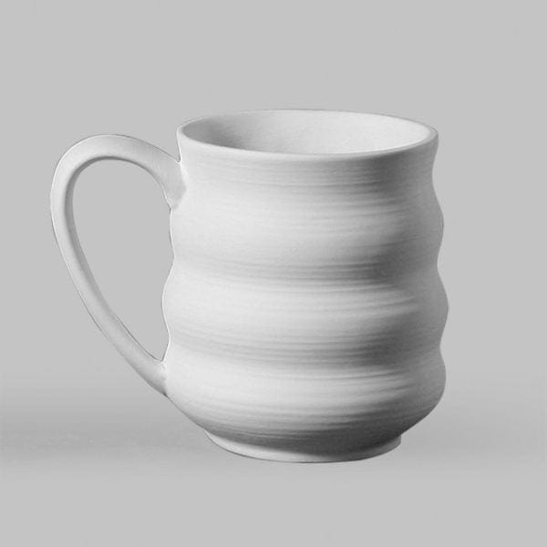 Mayco SB103 Stoneware Bisque Wavy Mug