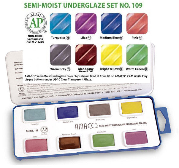 Semi-Moist Watercolor Underglaze Set 109– Rovin Ceramics